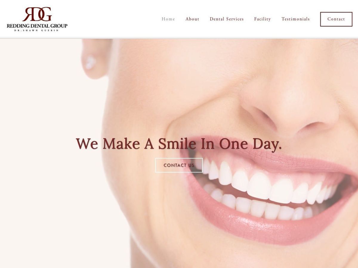 Redding Dental Group Website Screenshot from reddingdentalgroup.com