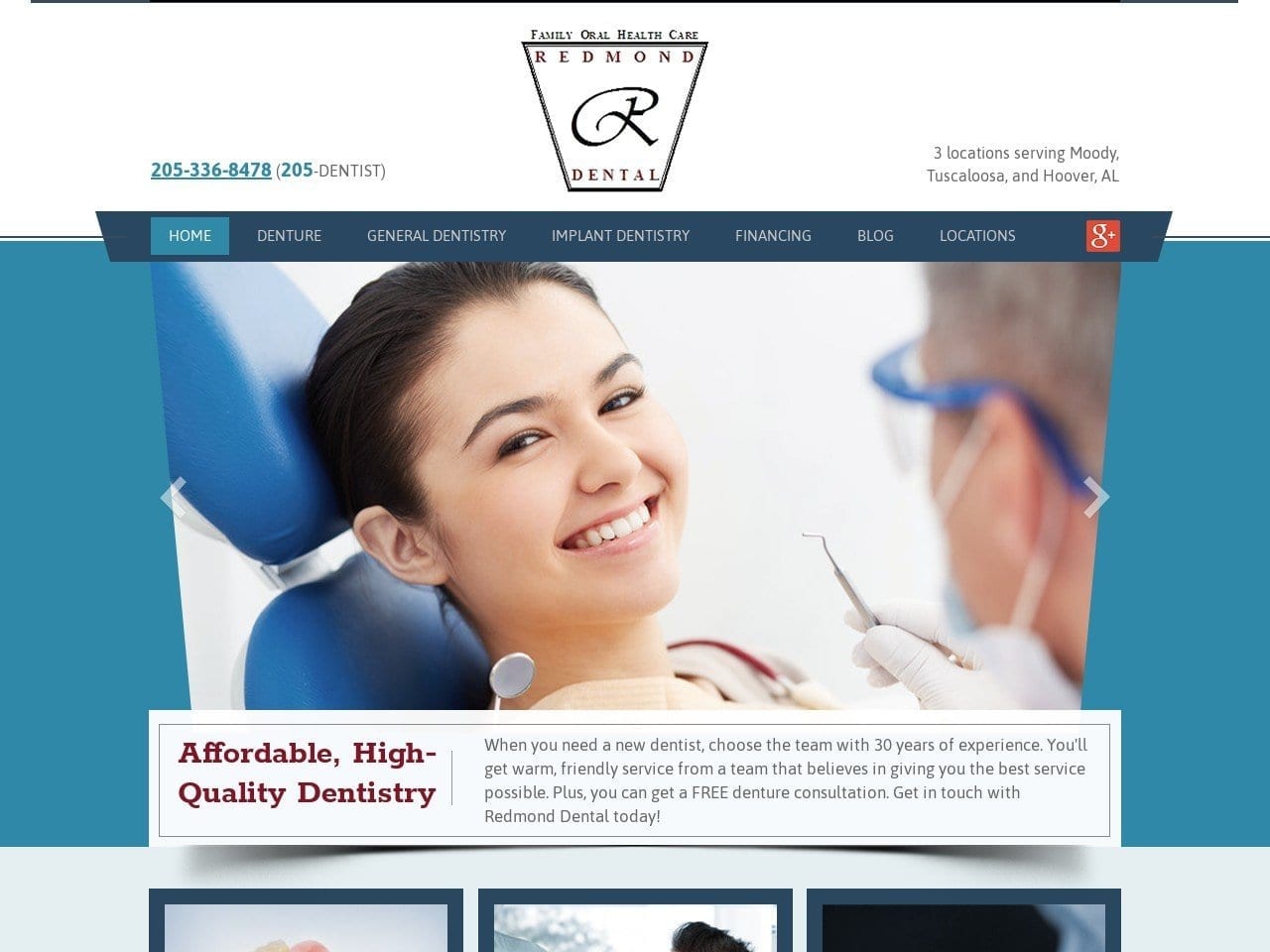 Redmond Dental Website Screenshot from redmonddental.net