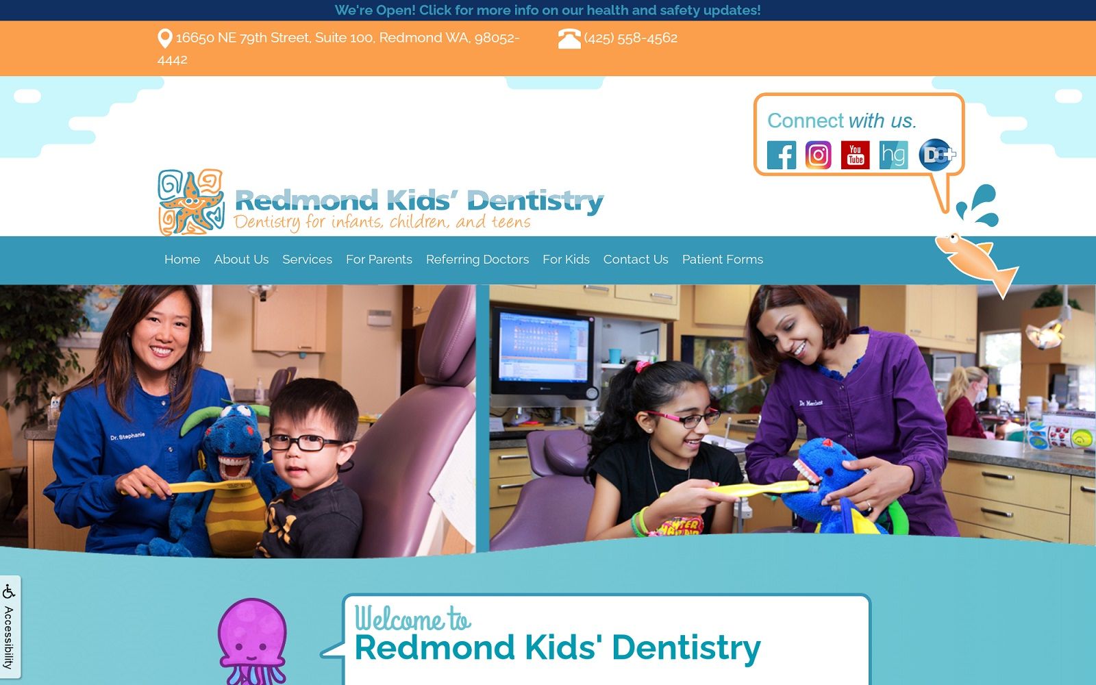 redmondkidsdentistry.com screenshot