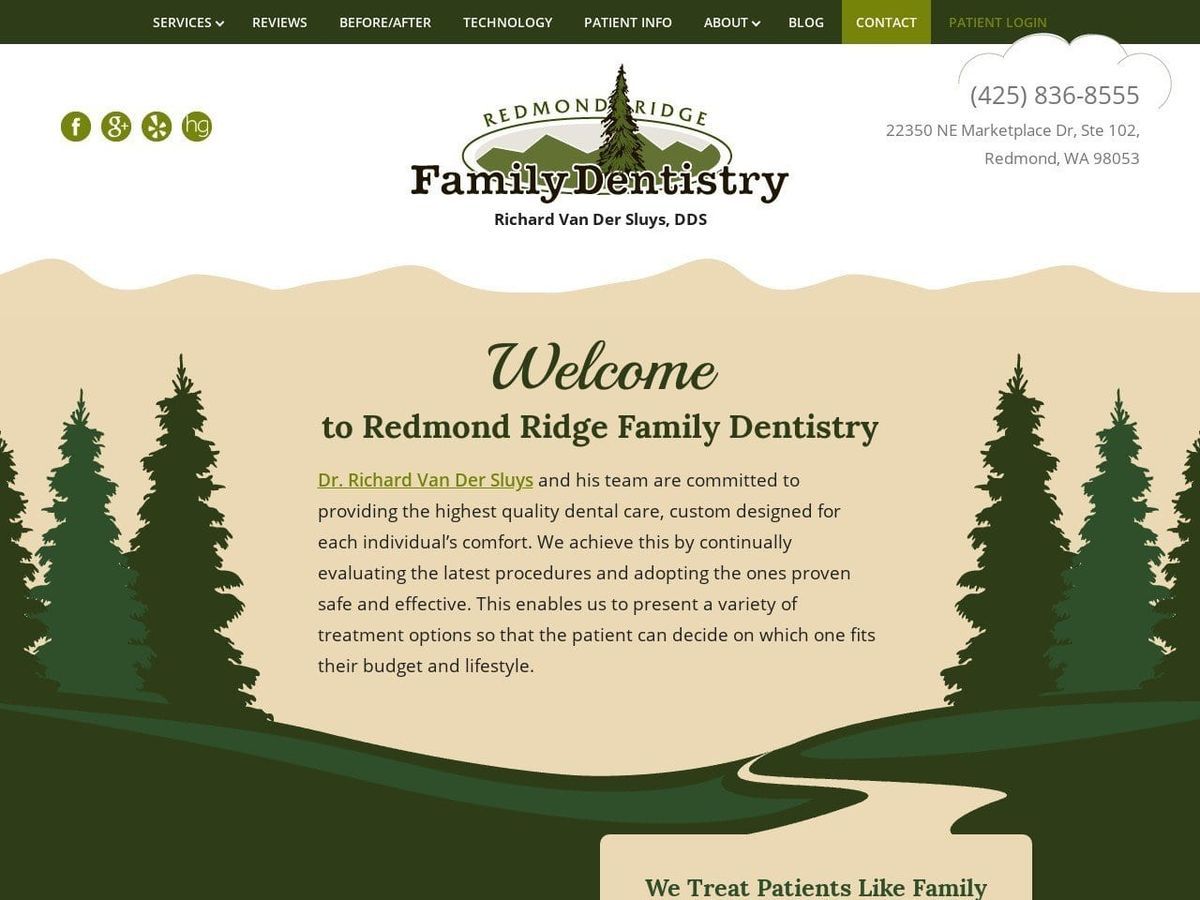 Redmond Ridge Family Dentist Website Screenshot from redmondridgedentistry.com