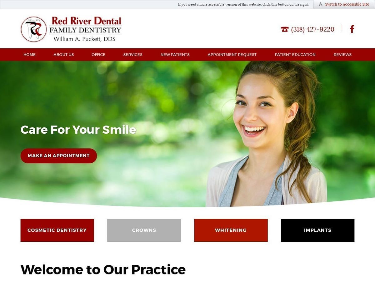 Red River Dental Website Screenshot from redriverdds.com
