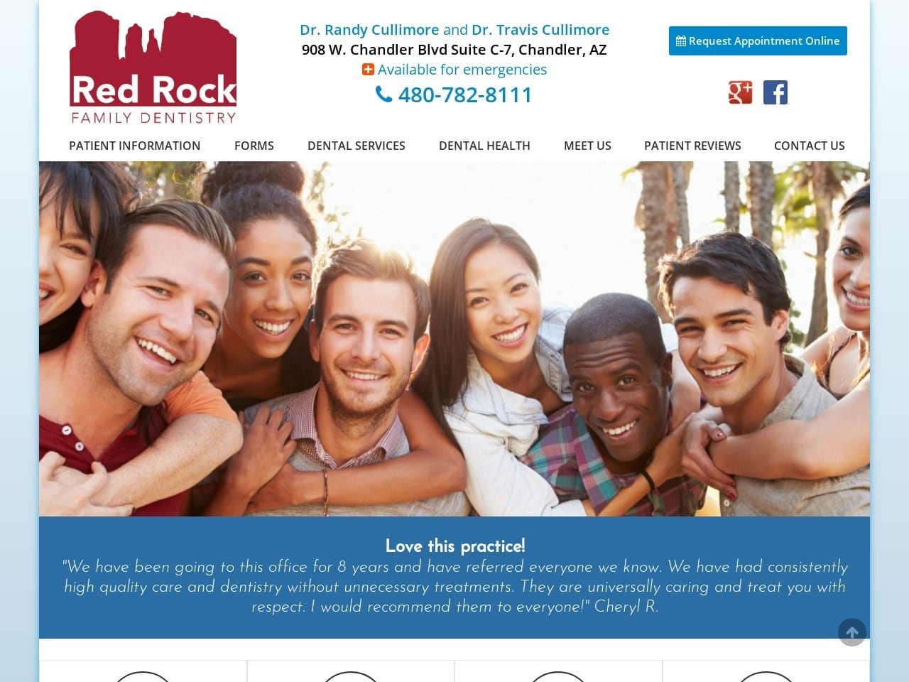 Red Rock Family Dentist Website Screenshot from redrockfamilydentistry.com