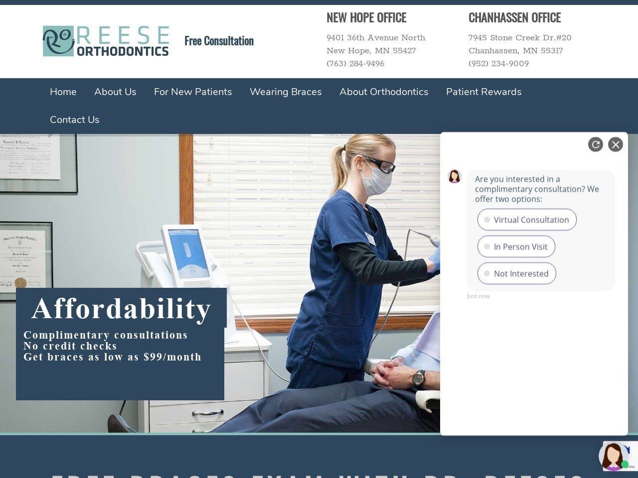 Reese Orthodontics Karen J. Reese DDS MS Website Screenshot from reeseortho.com