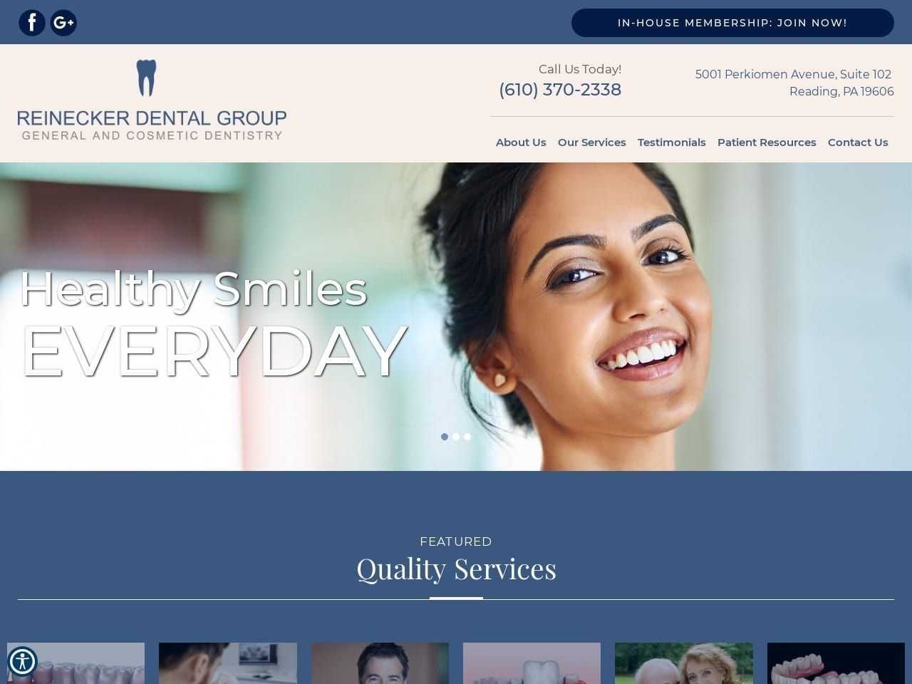 Reinecker Dental Group Website Screenshot from reineckerdentalgroup.com