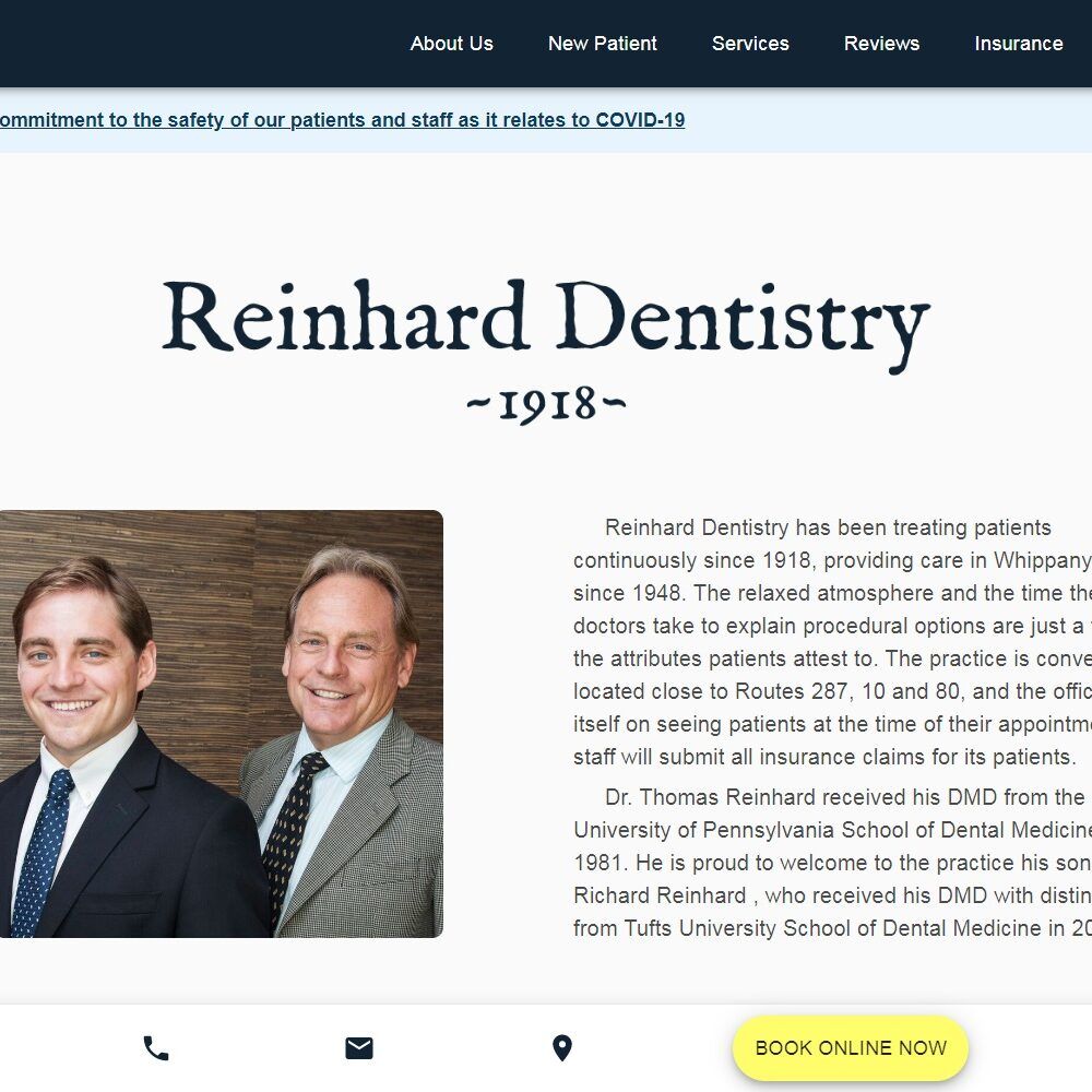reinharddentistry.com screenshot