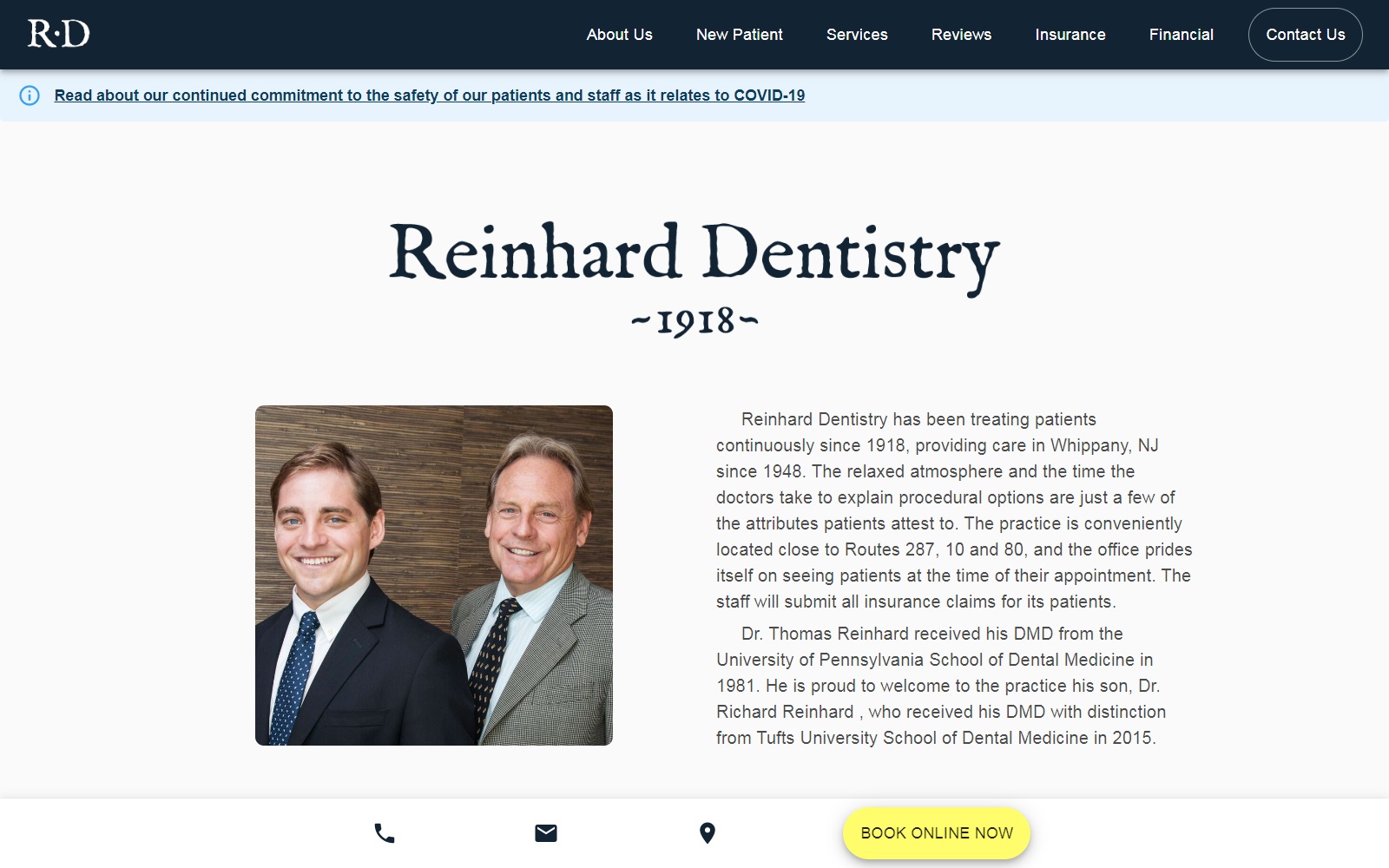 reinharddentistry.com screenshot