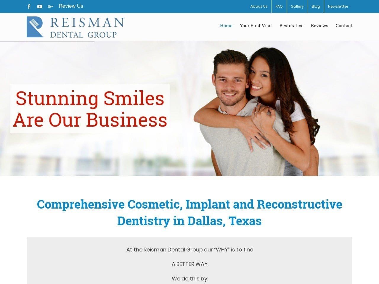Reisman Dental Group Website Screenshot from reismandentalgroup.com