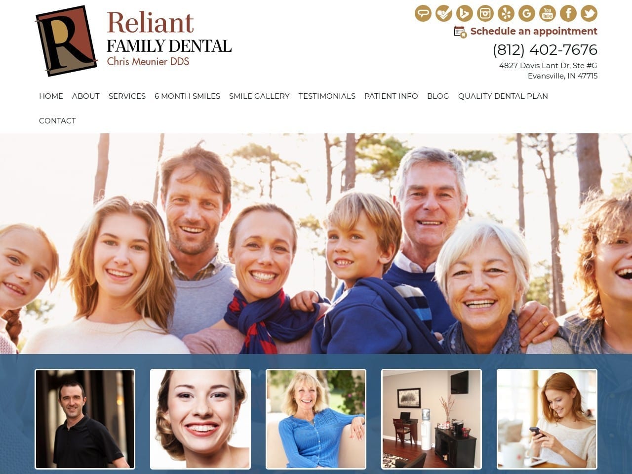 Dr. Christopher J. Meunier DDS Website Screenshot from reliantfamilydental.com