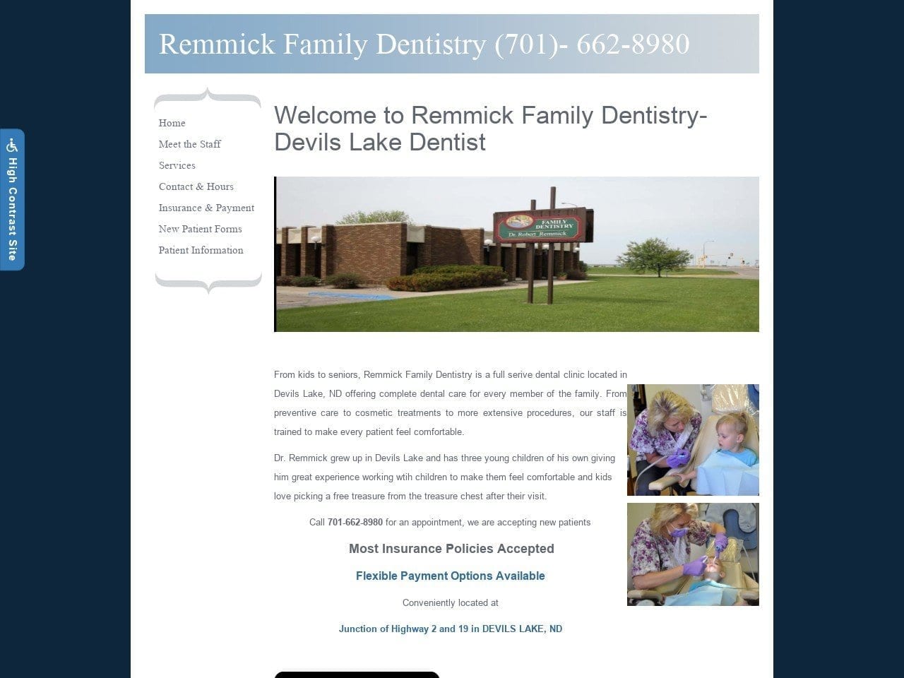 Remmick Family Dentisty Website Screenshot from remmickdentistry.com