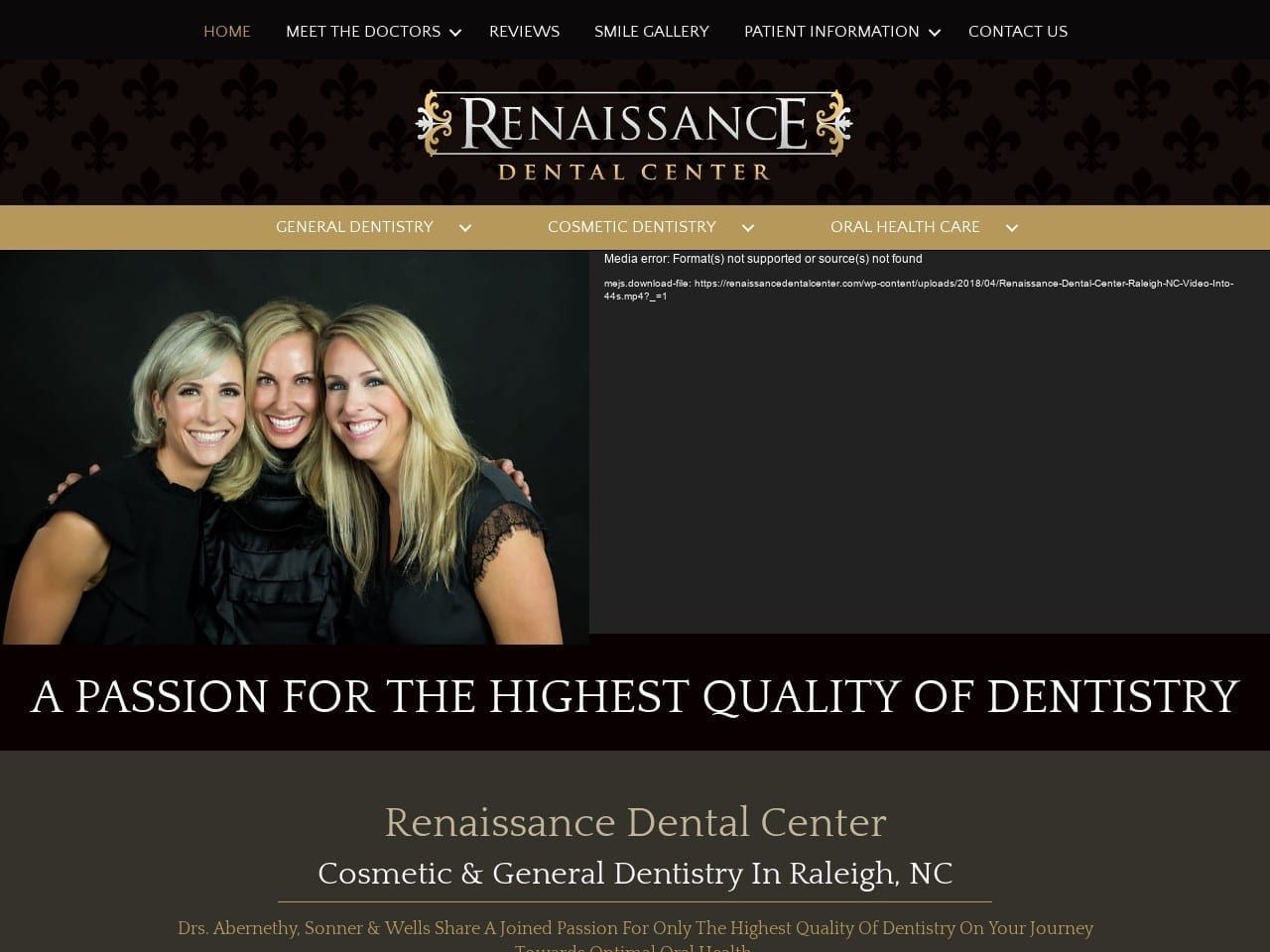 Renaissance Dental Center Website Screenshot from renaissancedentalcenter.com