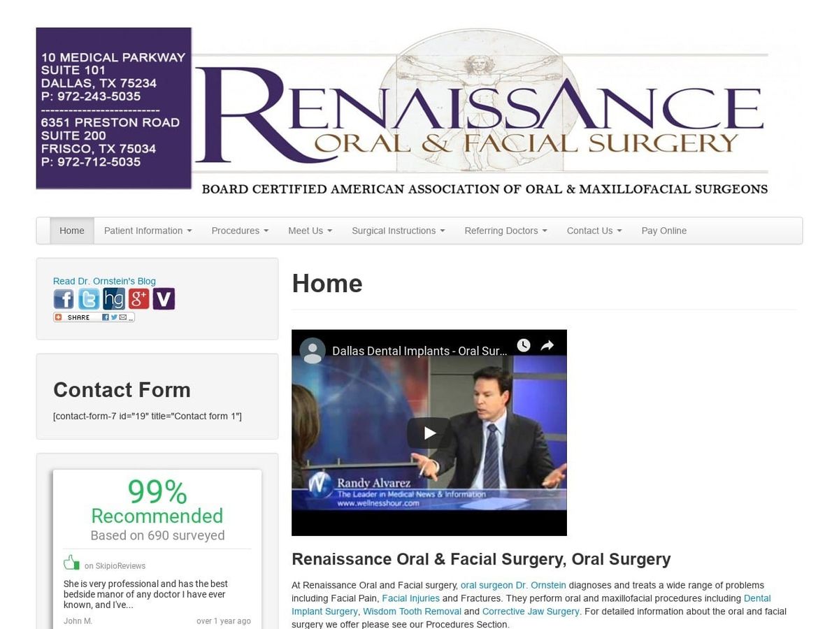 Renaissance Oral & Facial Surgery Website Screenshot from renaissanceofs.com