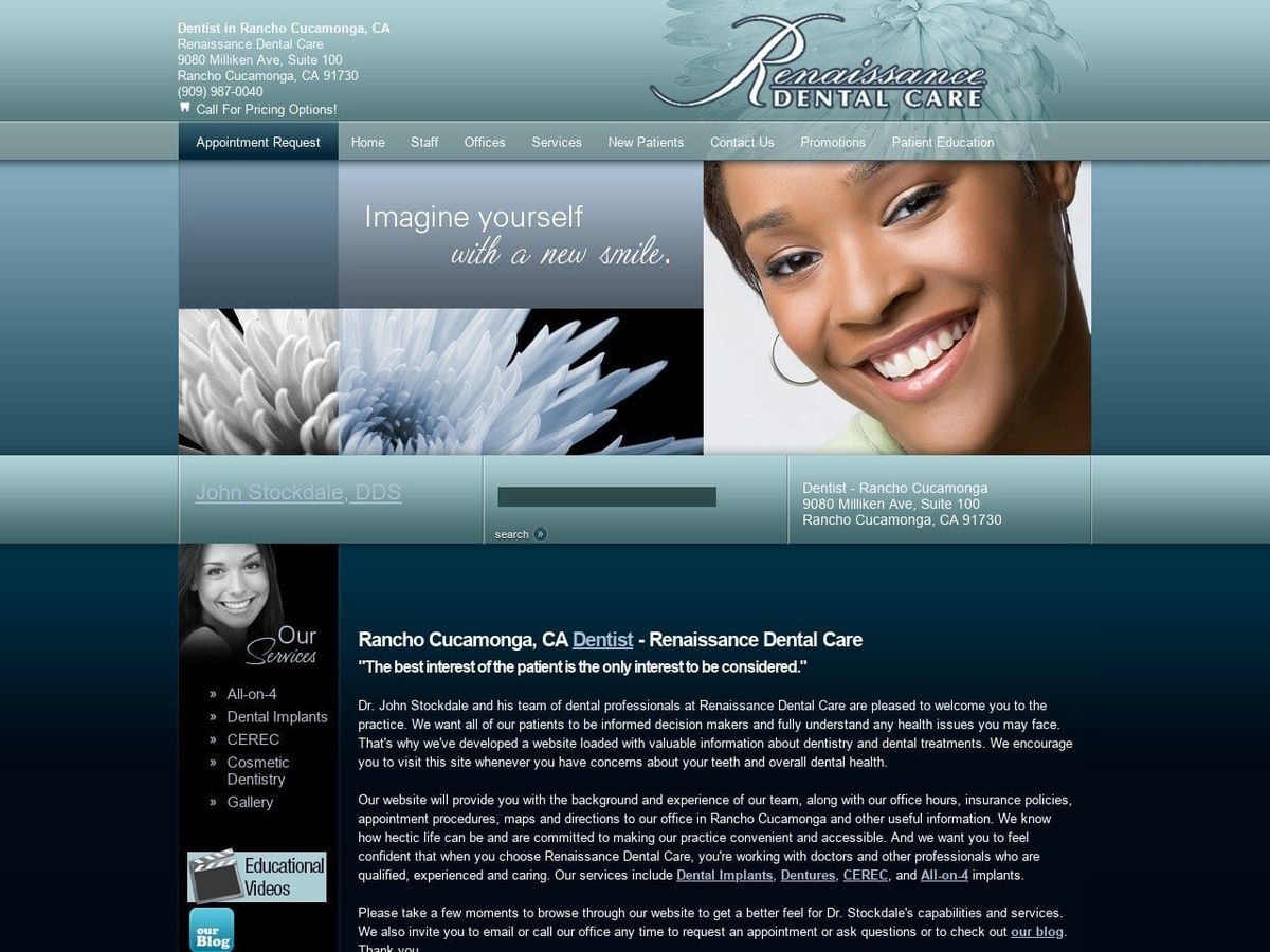 Renaissance Dental Care Website Screenshot from renaissancesmile.com