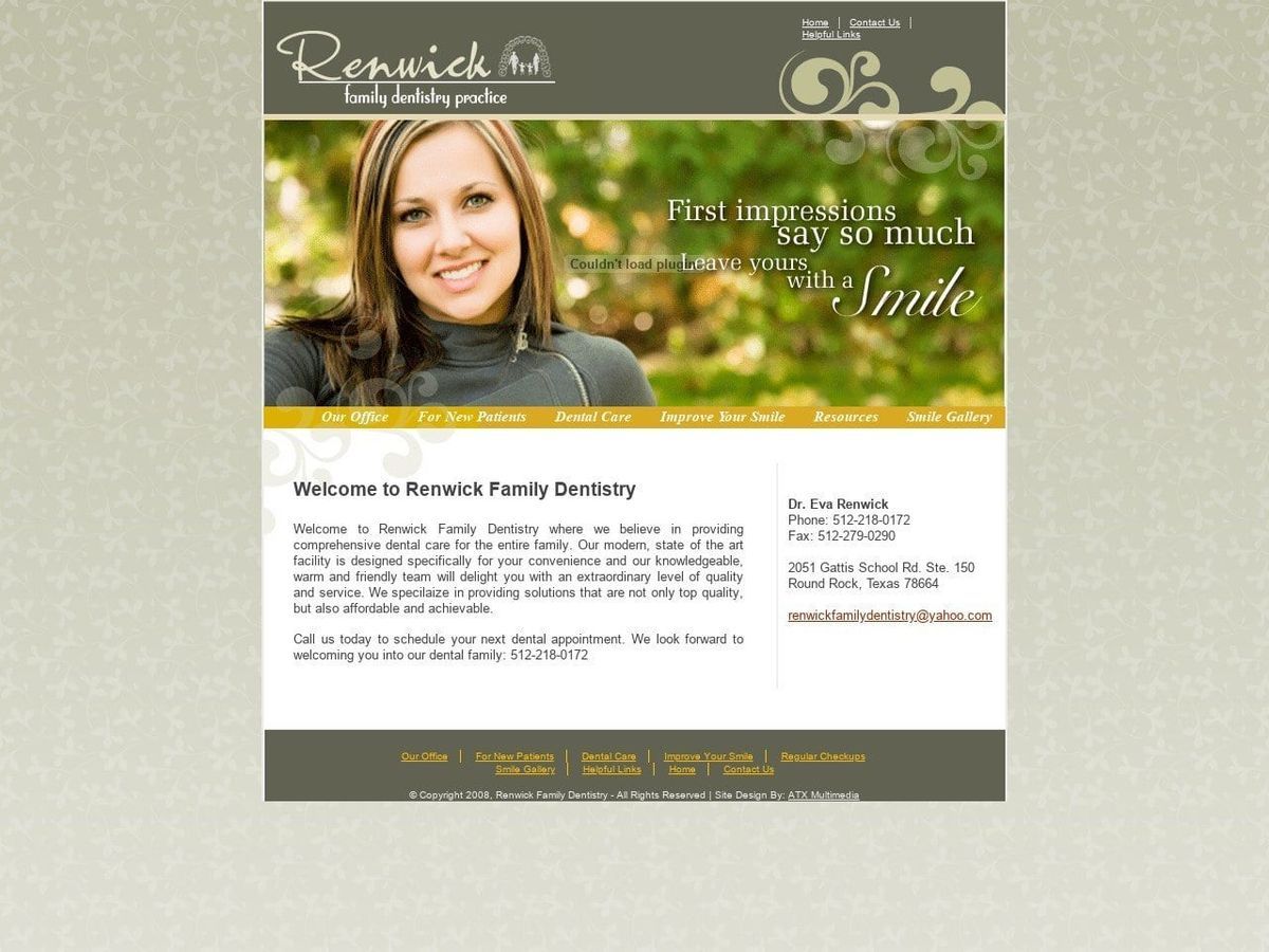 Renwick Family Dentistry Renwick Eva DDS Website Screenshot from renwickfamilydentistry.com