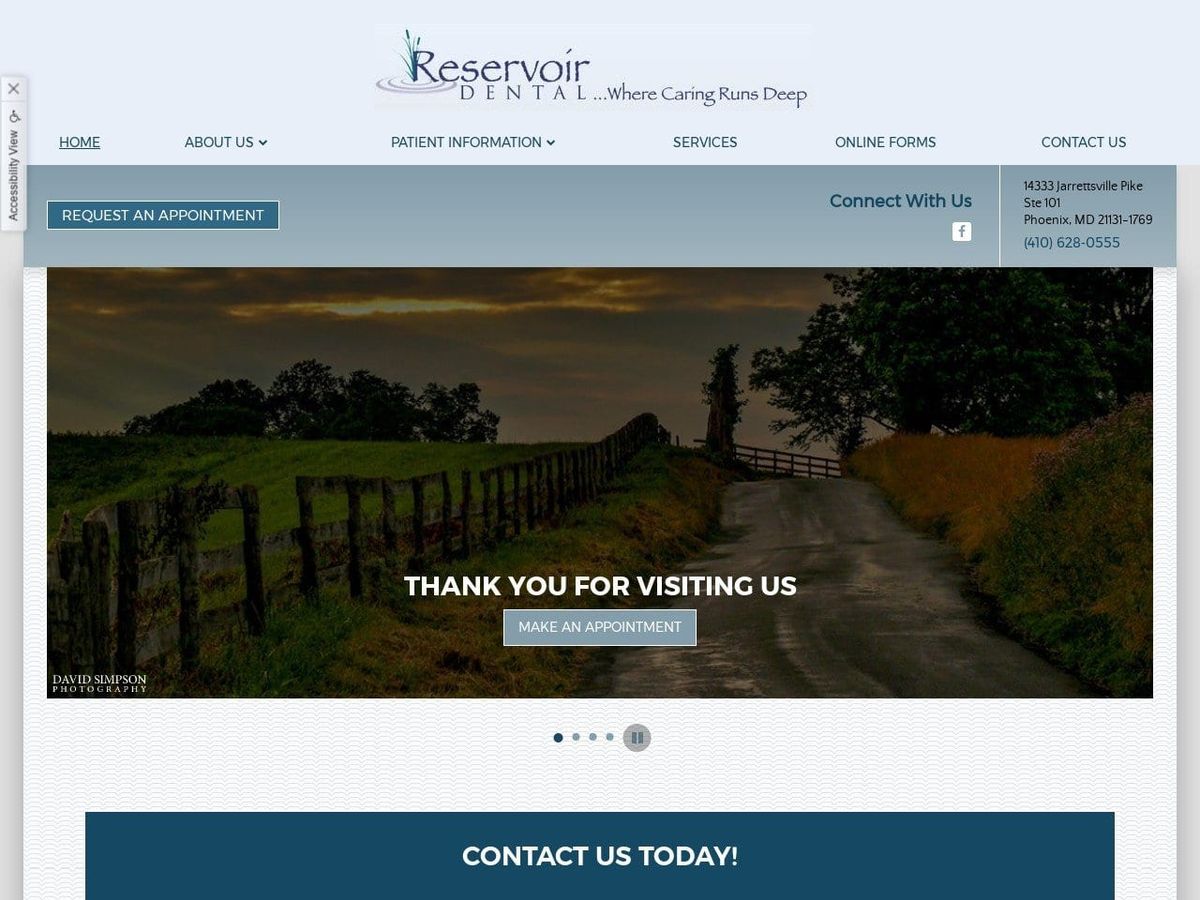 Reservoir Dental Website Screenshot from reservoirdental.com