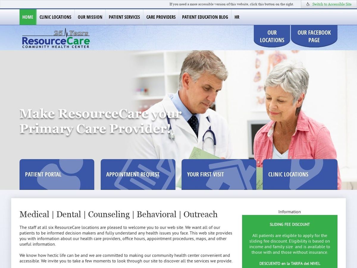 Cross Plains Community Health Website Screenshot from resourcecare.org