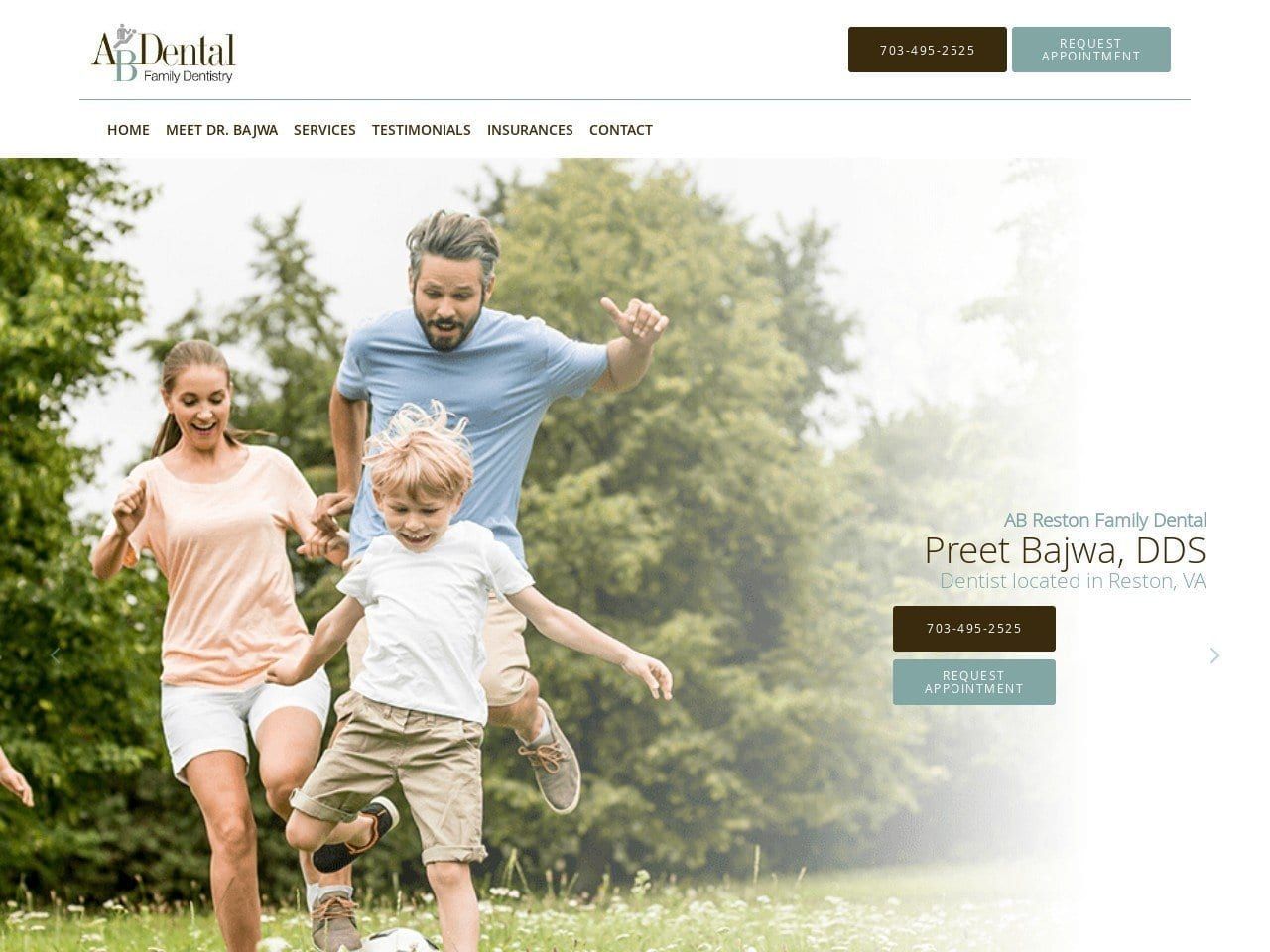 Reston Family Dental Website Screenshot from restonfamilydental.com