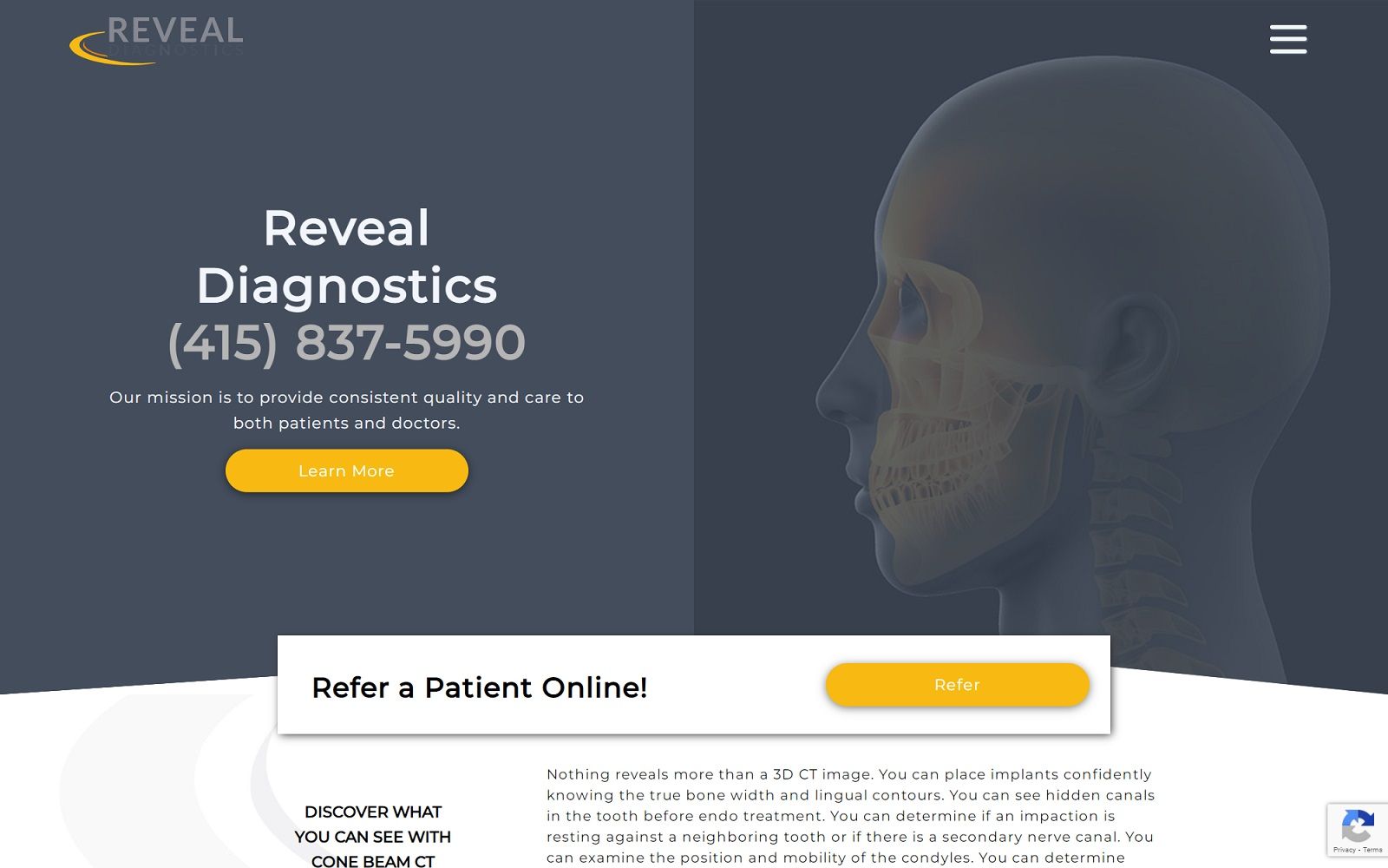 revealdiagnostics.com screenshot