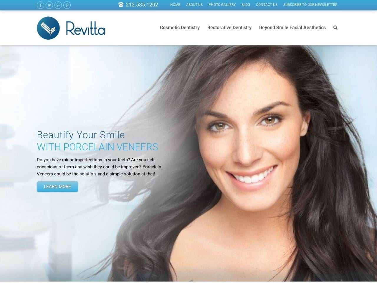 Irina Feldbein DDS Website Screenshot from revittasmile.com