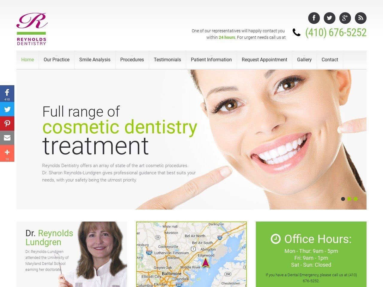 Reynolds Dentistry Website Screenshot from reynoldsdentistry.com
