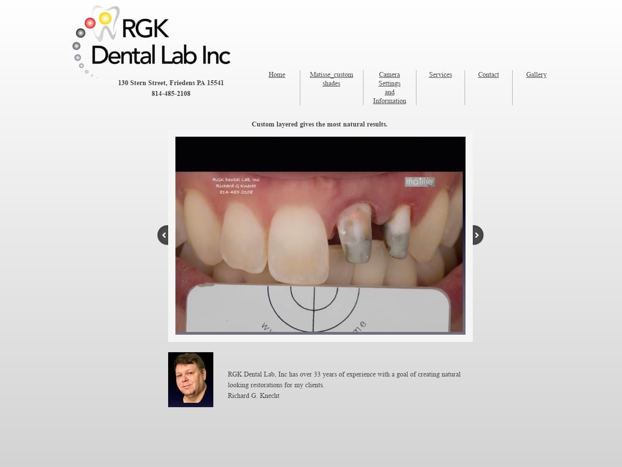 Rgk Dental Lab Website Screenshot from rgkdentallab.com