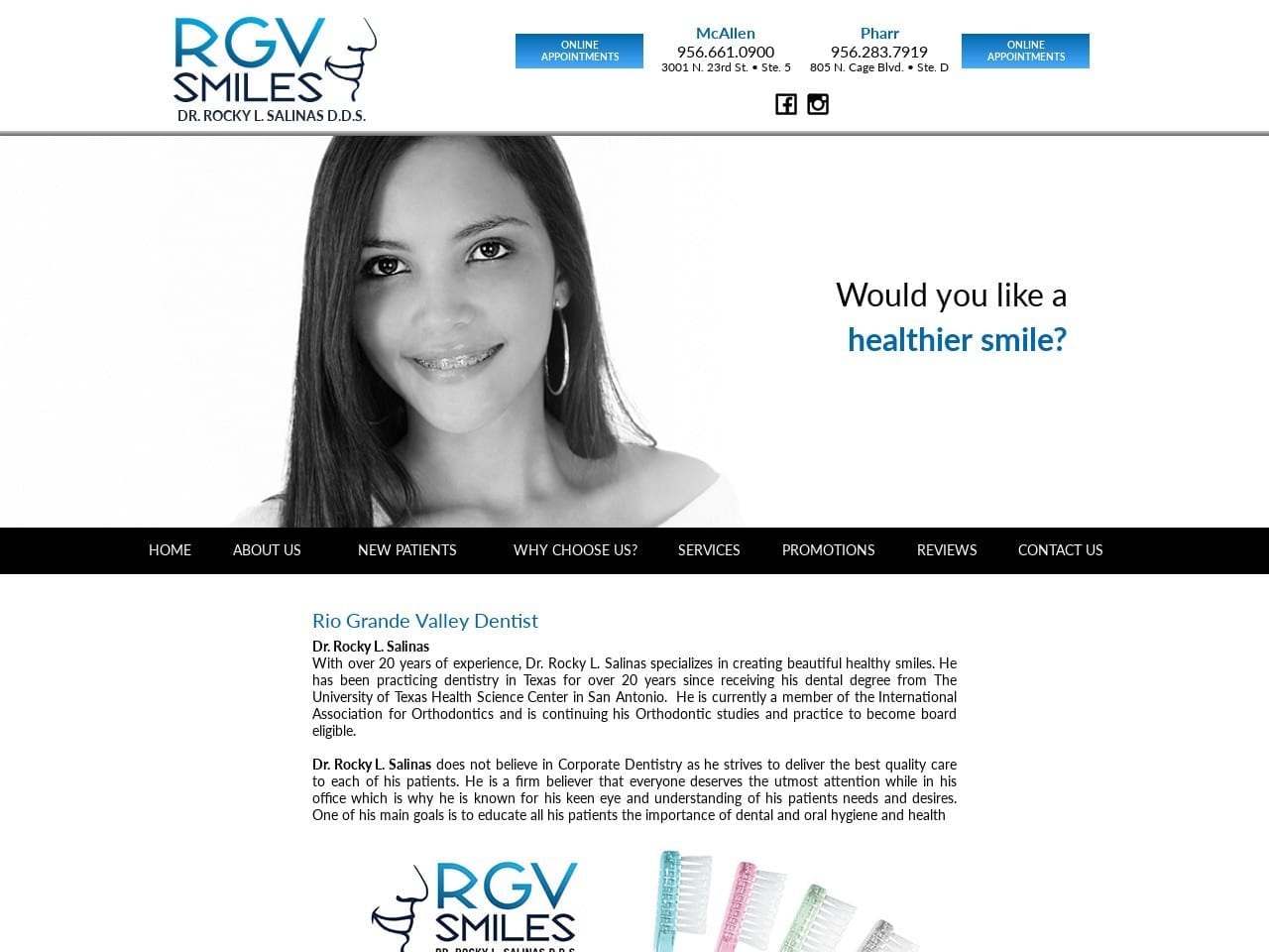 Martinez Luz DDS Website Screenshot from rgvsmilesdental.com