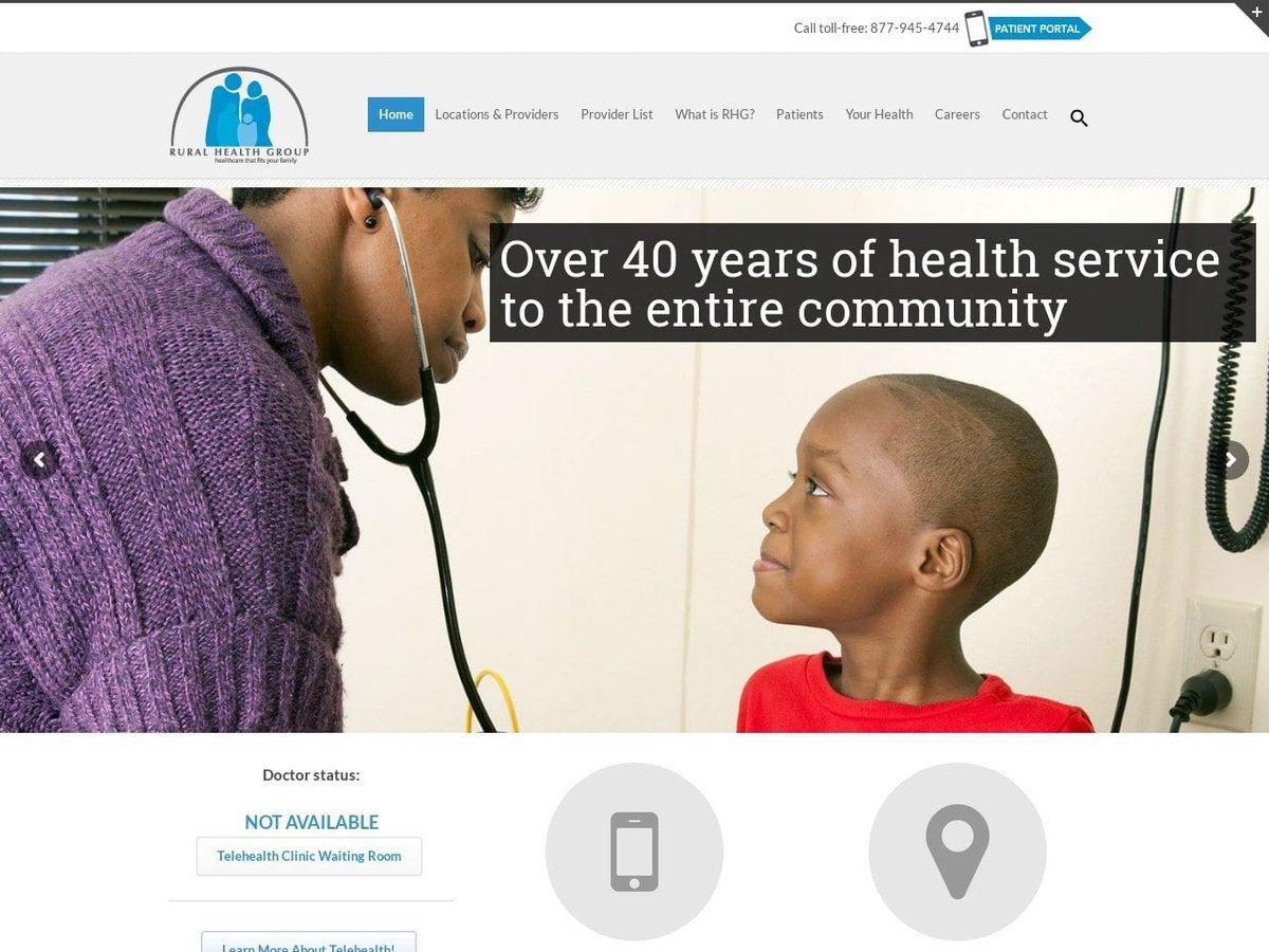 Rural Health Group at Lake Gaston Website Screenshot from rhgnc.org