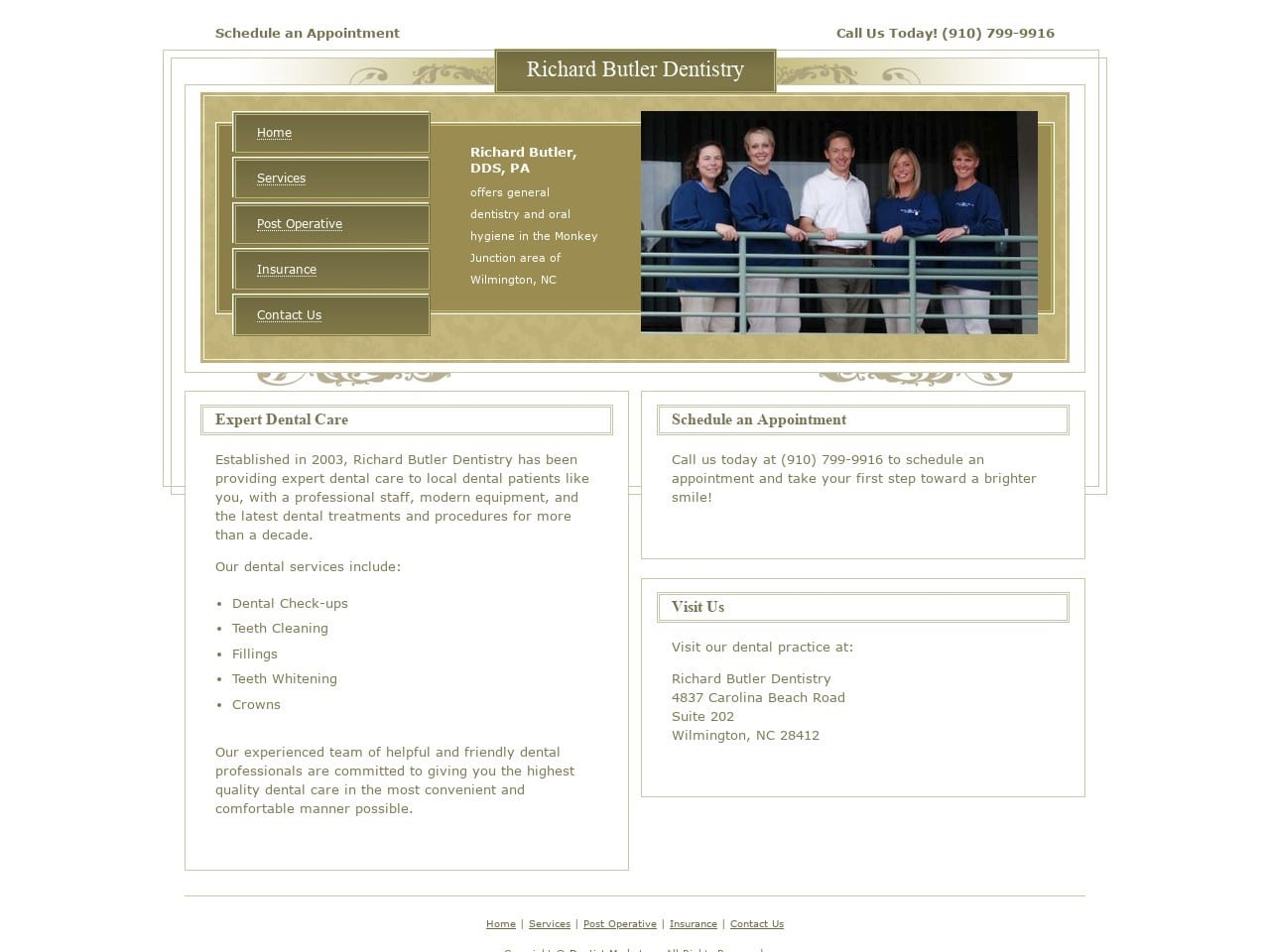 Dr. Richard S. Butler DDS Website Screenshot from richardbutlerdentistry.com