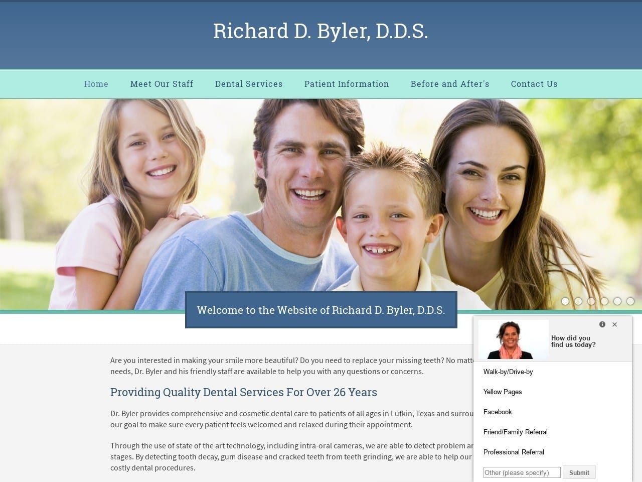 Richard D. Byler DDS FAGD Website Screenshot from richardbylerdental.com