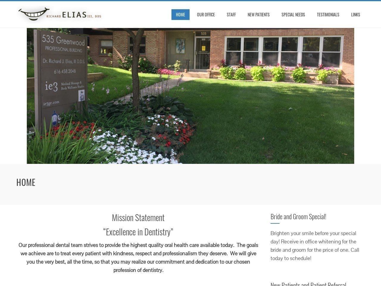 Elias Dental Website Screenshot from richardeliasdds.com
