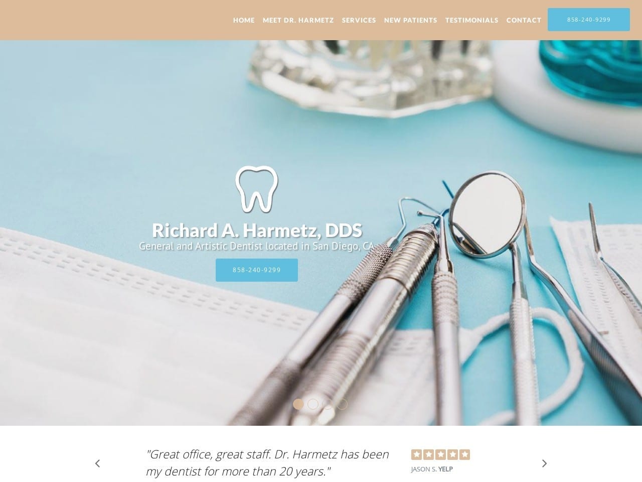 Richard A. Harmetz DDS Website Screenshot from richardharmetzdds.com