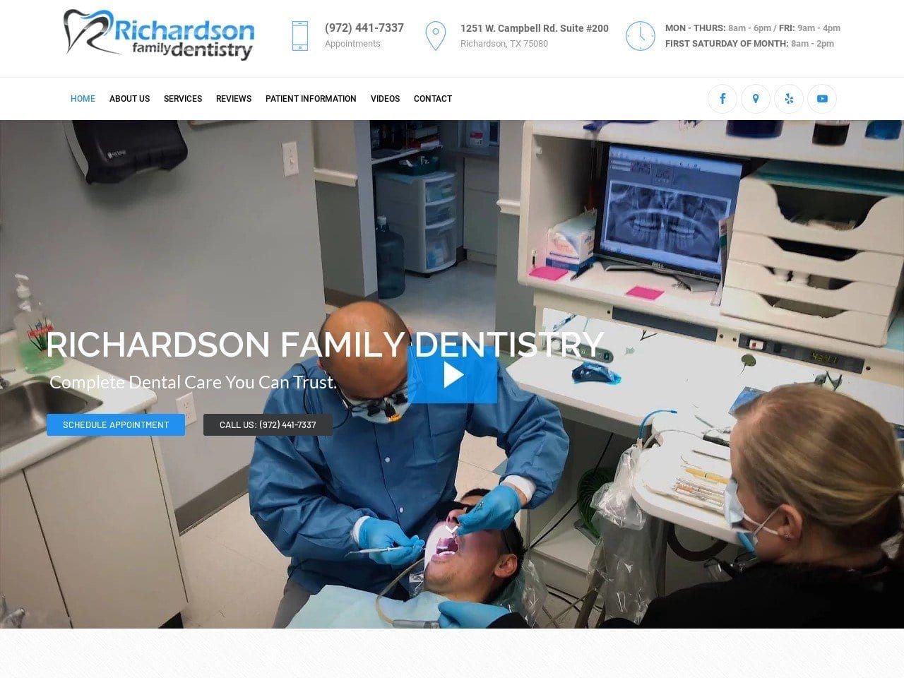 Richardson Family Dentist Website Screenshot from richardsonfamilydentistry.com