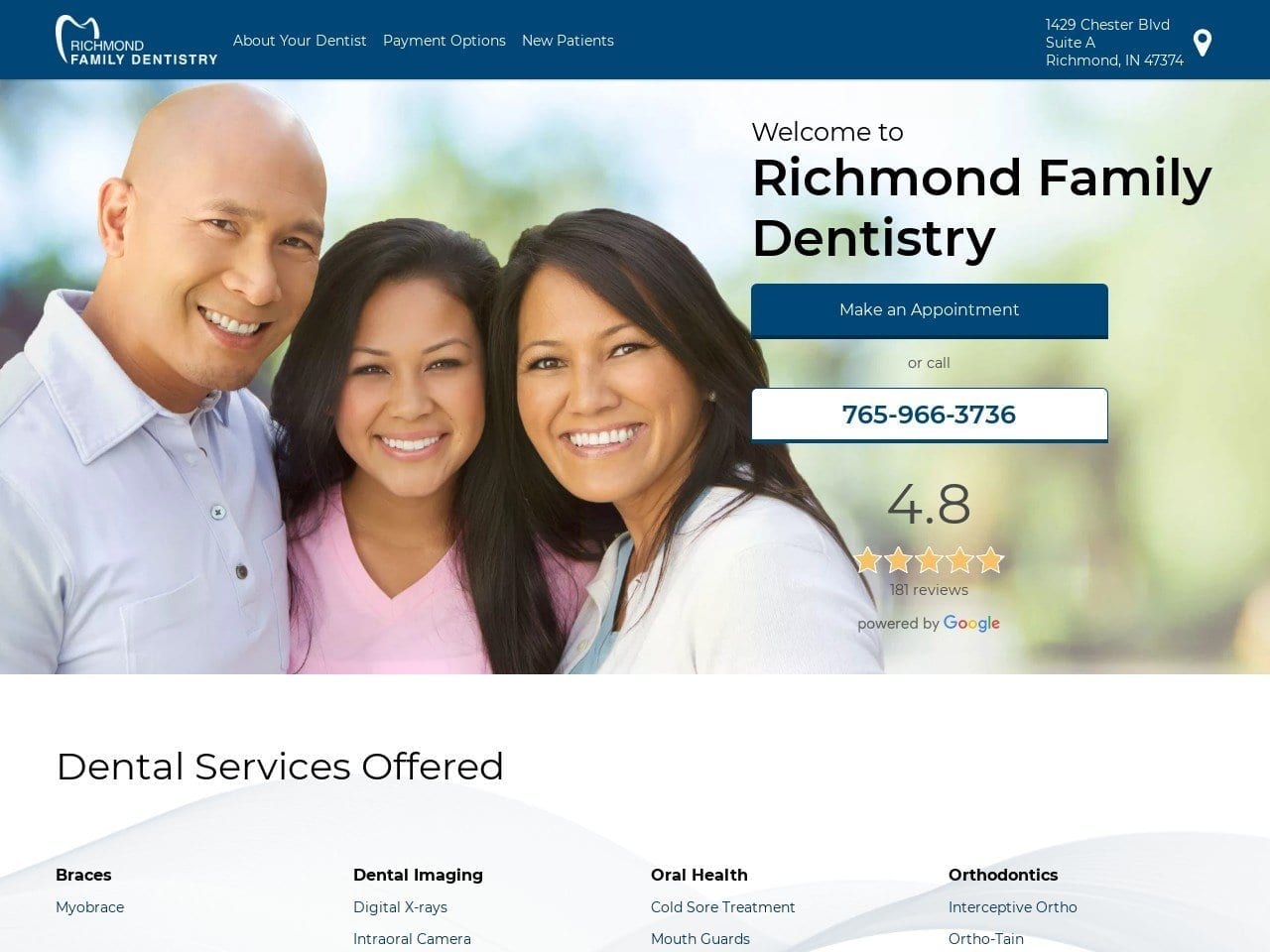 Dr. Jason M. Phelps DDS Website Screenshot from richmondfamilydental.com