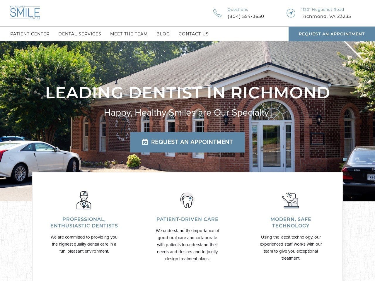 Richmond Smile Center Website Screenshot from richmondsmilecenter.com