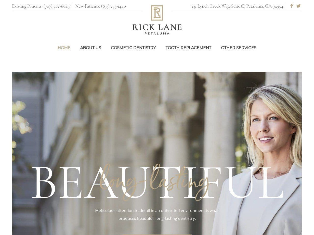 Cosmetic Dental Office Website Screenshot from ricklane.com