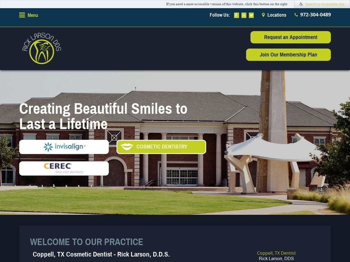 Rick Larson DDS Website Screenshot from ricklarsondds.com