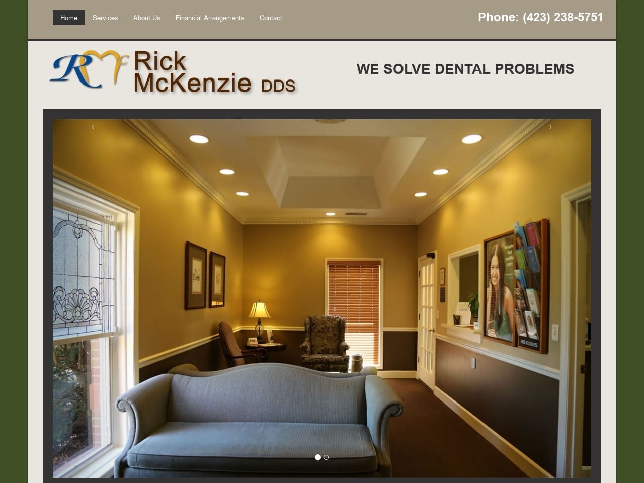 The Dental Office of Rick McKenzie Website Screenshot from rickmckenziedds.com