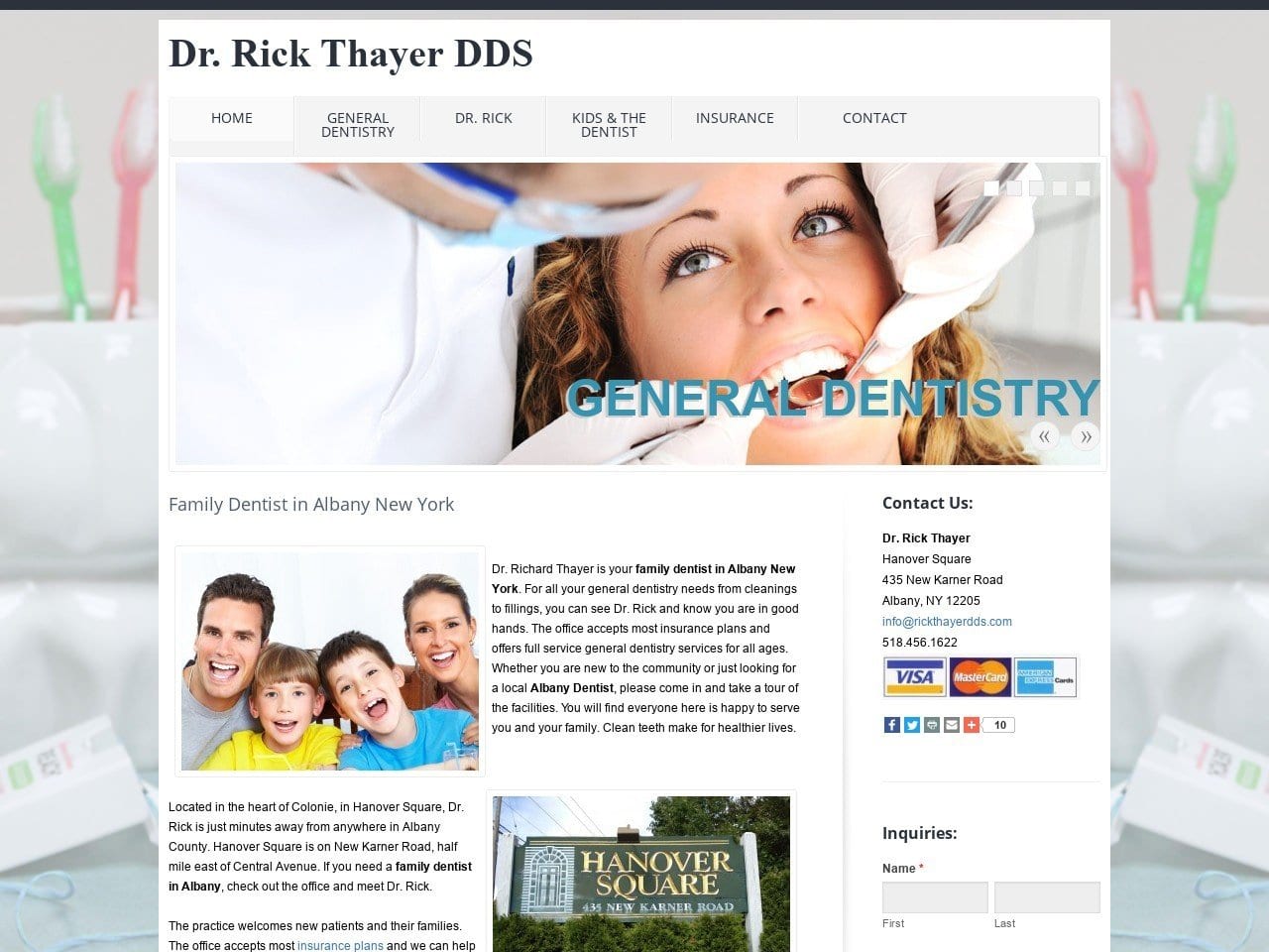 Thayer Richard D DDS Website Screenshot from rickthayerdds.com