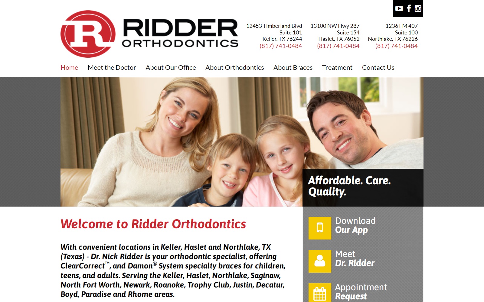 ridderorthodontics.com screenshot