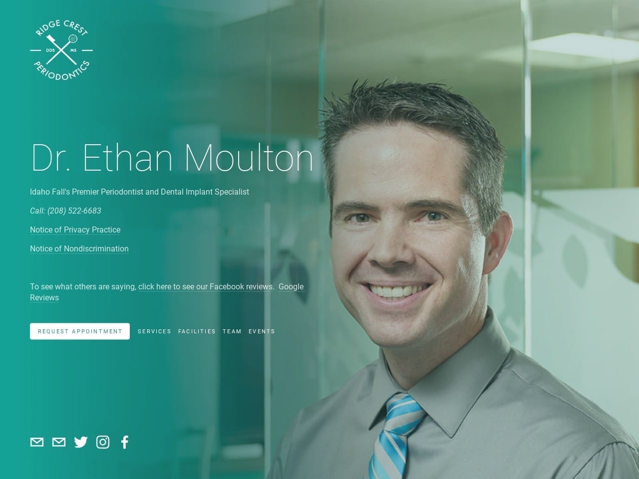 Dr. Ethan D. Moulton DDS MS Website Screenshot from ridgecrestperio.com