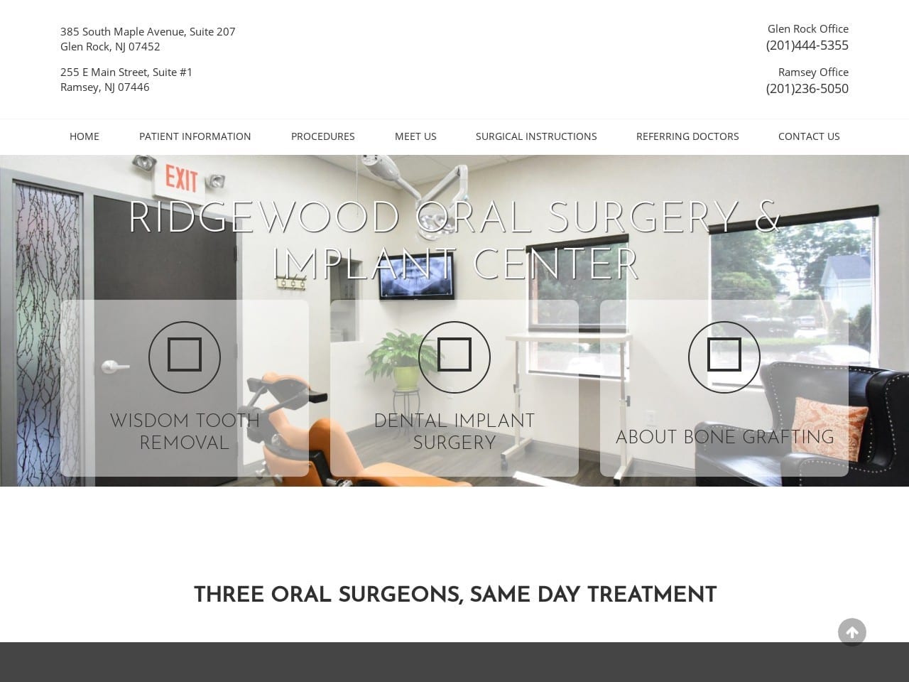 Dr. Manaf Saker DMD Website Screenshot from ridgewoodoralsurgery.com