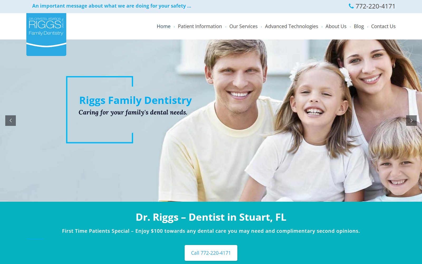 riggsfamilydentistry.com screenshot