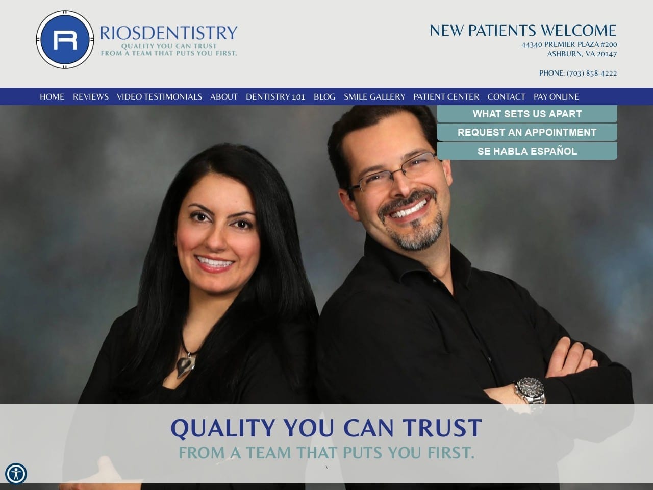 Rios Rick DDS | Ashburn Dentist Website Screenshot from riosdentistry.com