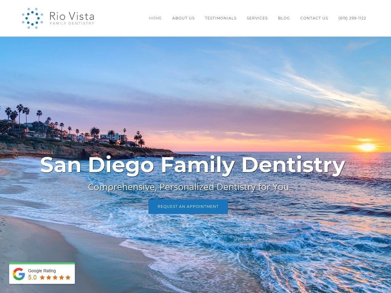 Rio Vista Family Dentistry Website Screenshot from riovistafamilydentistry.com