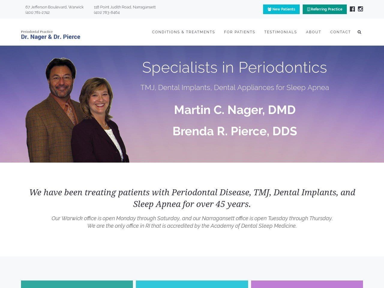 Drs. Ross Nager & Pierce Website Screenshot from riperio.com