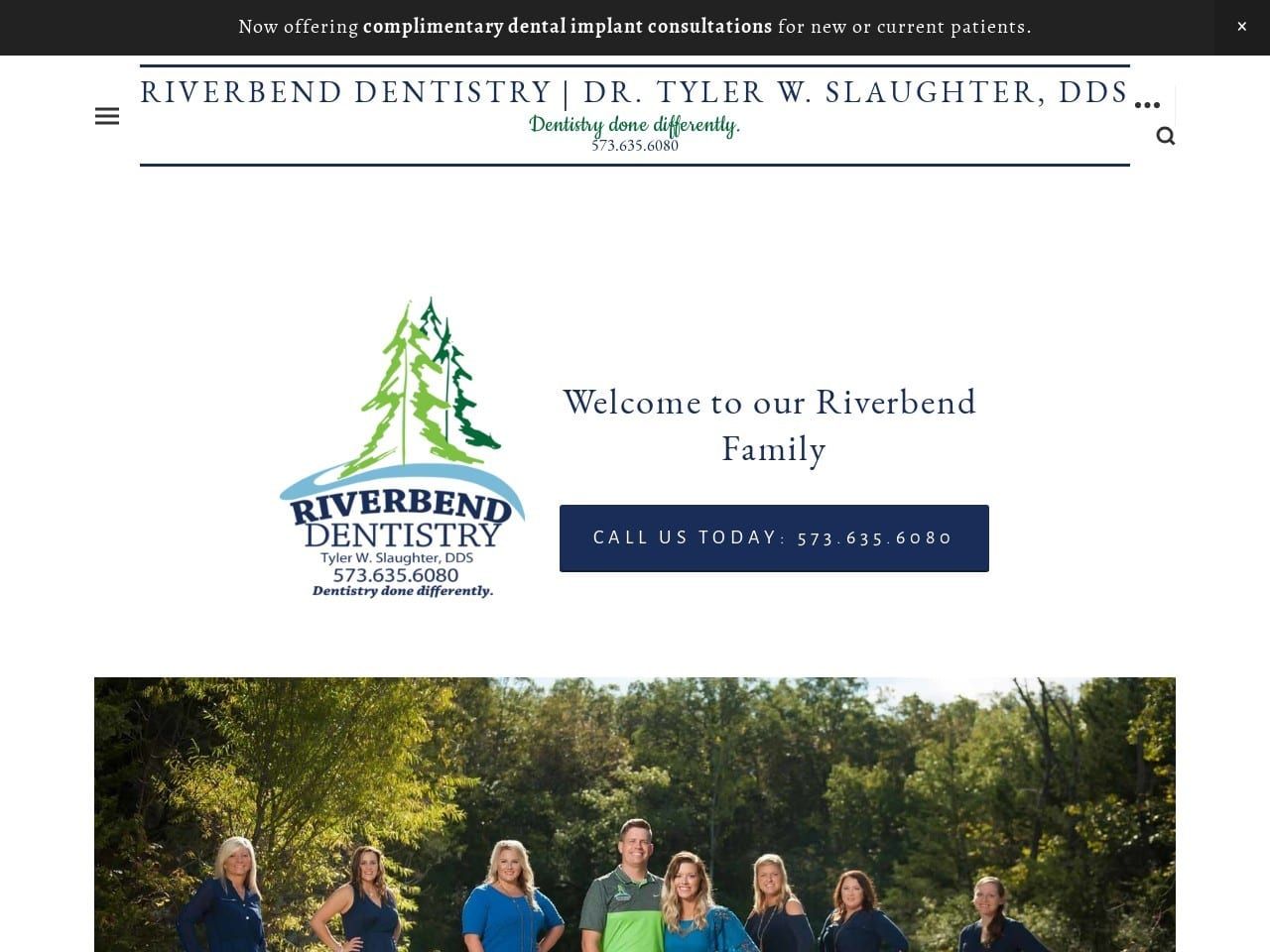 Riverbend Dentistry Website Screenshot from riverbenddentistry.com