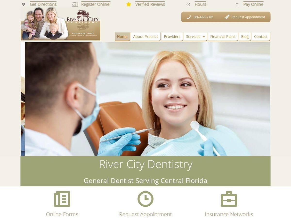 River City Dentistry Website Screenshot from rivercitydentistry.net