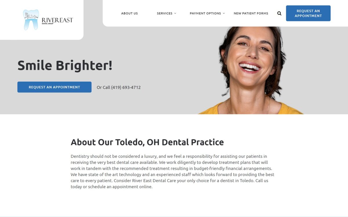 rivereastdental.com screenshot