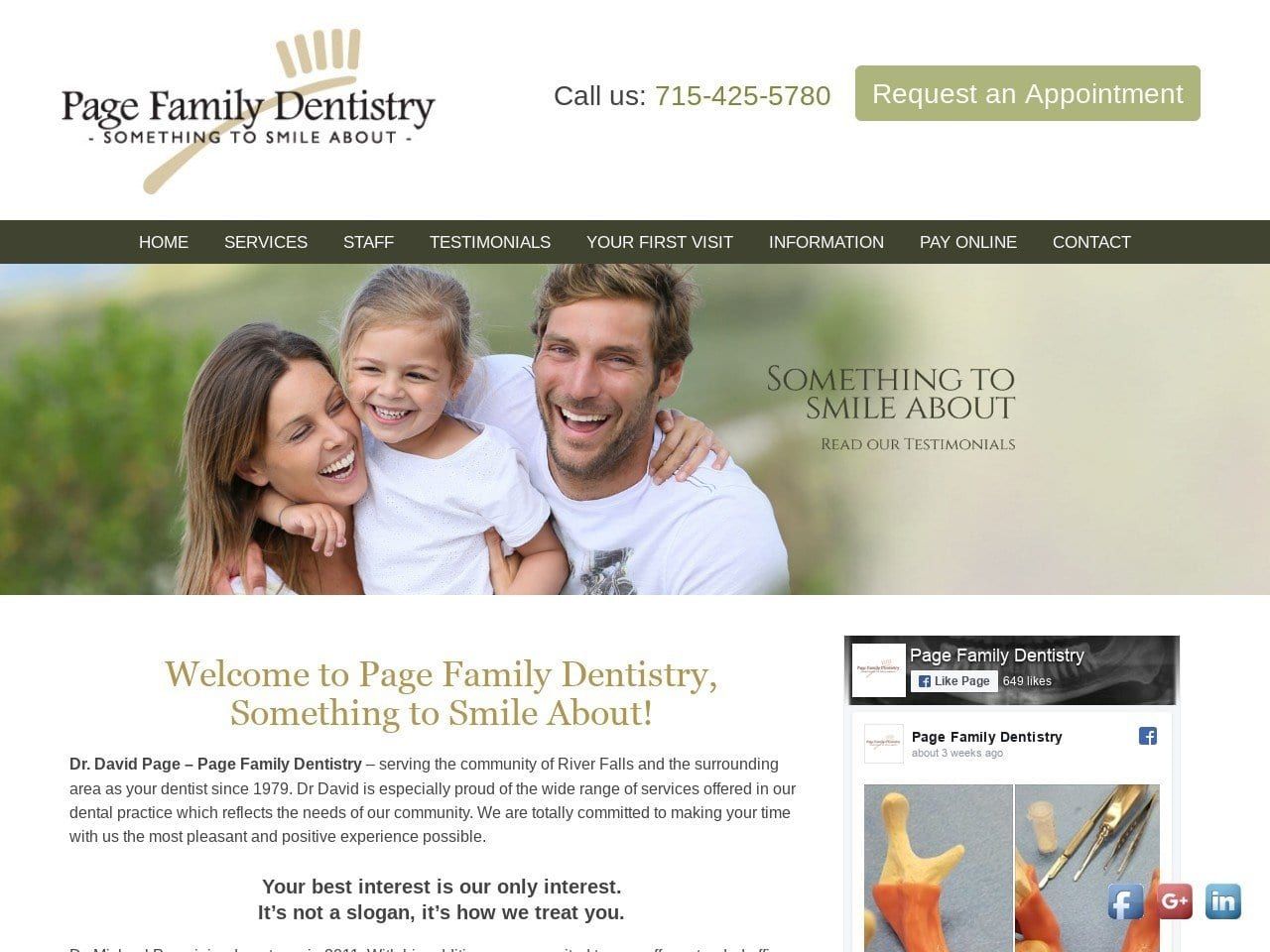River Falls Family Dentist Website Screenshot from riverfallsdentistry.com