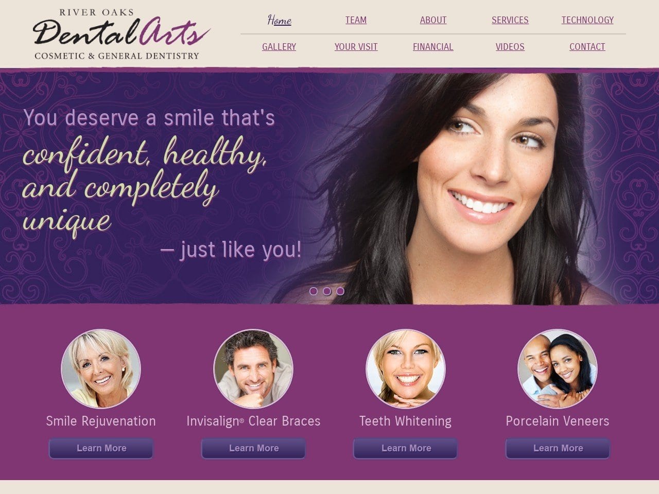 River Oaks Dental Arts Website Screenshot from riveroaksdental.com