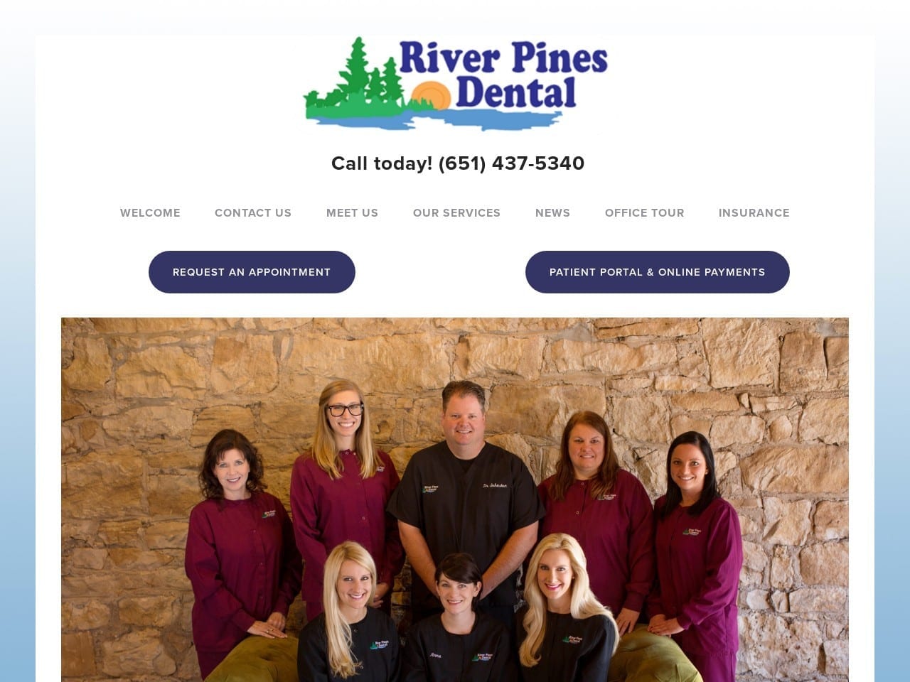 River Pines Dental Johnston P Christoph DDS Website Screenshot from riverpinesdental.com